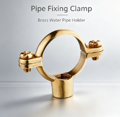 Braçadeira de suporte de tubulação de bronze, suporte de fixação de tubulação de água de bronze resistente, tipo rachado braçadeira de suporte de tubulação para instalação de encanamento