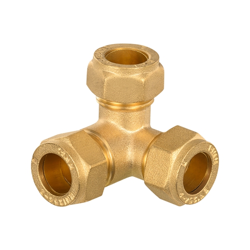 EN1254 Forjado Compressão de Latão T Forjado Acessórios para Tubos de Bronze Material de Ar Compressio Tubo União de Encaixe de Tubo para Tubo de Cobre