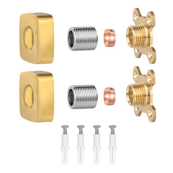 Placa de torneira de chuveiro quadrada dourada