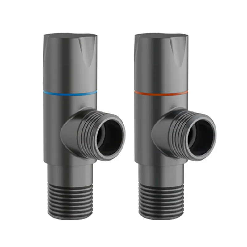 Válvula angular de latão cinza