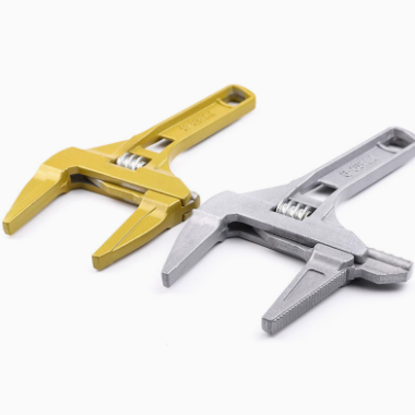 Chave de liga de alumínio para serviço pesado com mandíbula grande e cabo curto