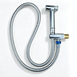 Conjunto de pulverizador de bidê portátil de venda quente no Oriente Médio, pistola pulverizadora de latão cromado, mangueira de aço inoxidável 304 de 1,2 m, kit de spray de aumento de pressão de limpeza de banheiro doméstico