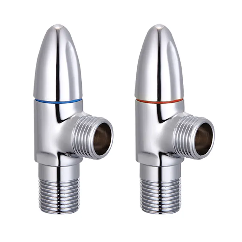 Válvula angular de latão vermelho azul