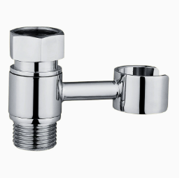 Suporte para pulverizador de bidê cromado em latão sólido, suporte giratório de 360° com conector de mangueira de 1/2